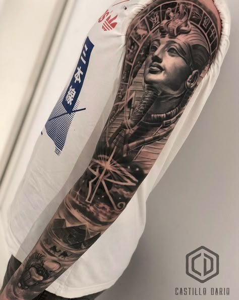 Sleeve Egyptian Tattoo, Egyptian Tattoo Men, Hieroglyphics Tattoo, Egypt Tattoo Design, Aztec Tattoos Sleeve, Horus Tattoo, Virgo Tattoo Designs, Tiger Tattoo Sleeve, Where Tattoo