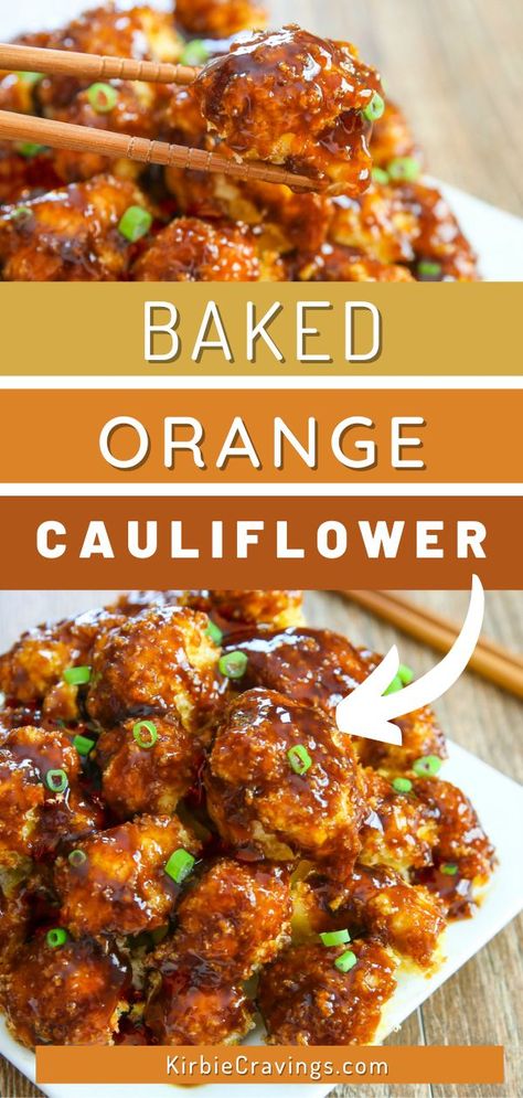 Cauliflower Recipes Main Dish, Honey Cauliflower Recipes, Orange Chicken Appetizer, Vegan Luncheon Ideas, Cauliflower Entrees, Cauliflower Main Dish, Cauliflower Chicken Recipes, Caukifkower Recipes, Asian Coliflower Recipes