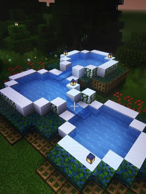 Modern Minecraft Stairs, Minecraft Modern Pool, Minecraft Indoor Pool Ideas, Minecraft Infinity Pool, Minecraft Pool Decoration, Indoor Pool Minecraft, Pool Ideas Minecraft, Minecraft Pool Ideas Design, Minecraft Circus Tent