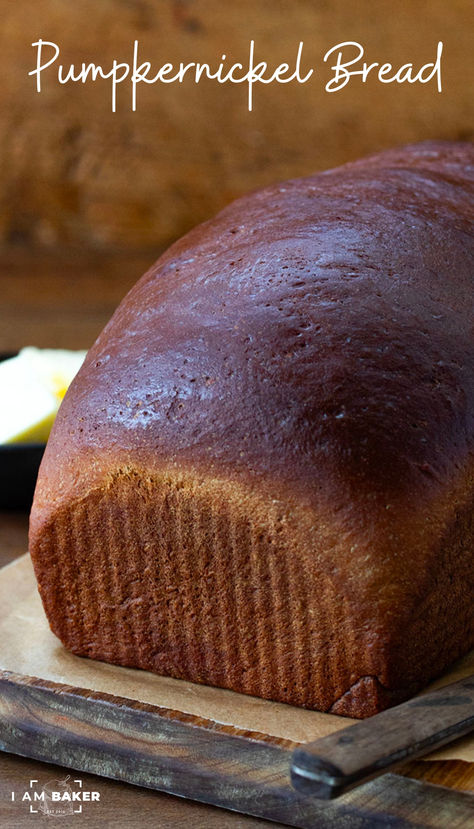 This homemade Pumpernickel Bread is a rye bread that has a rich, slightly sweet flavor with a dense, hearty texture. I warmed up a slice and added a little butter, and it was delicious! I really love how the molasses stands out in each bite. It’s also perfect for sandwiches or alongside a bowl of soup or stew. Homemade Rye Bread Easy, Dark Rye Bread Recipe For Bread Machine, Homemade Pumpernickel Bread Recipe, Pumpernickel Rye Bread Recipe, Sourdough Pumpernickel Bread, Easy Pumpernickel Bread Recipe, Pumpernickel Bread Recipe Machine, Best Pumpernickel Bread Recipe, Homemade Pumpernickel Bread