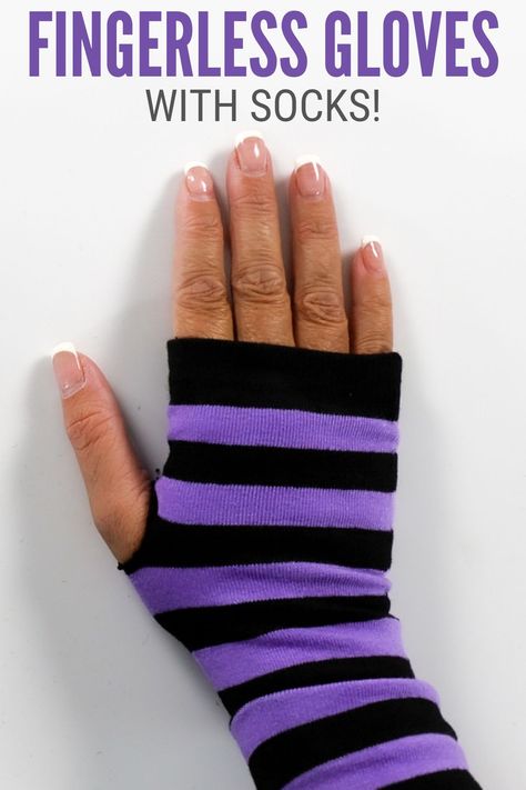 With just a few materials, you can make your own fingerless gloves. These will be your favorite winter accessory. Read on to find out how you can make your own. #thecraftyblogstalker #fingerlessgloves #DIYgloves #gloves How To Sew Fingerless Gloves, How To Make Fingerless Gloves From Socks, Fingerless Gloves From Socks, How To Make Gloves Out Of Socks, How To Make Fingerless Gloves, Sew Fingerless Gloves, Diy Fingerless Gloves, Diy Gloves, Craft Trends