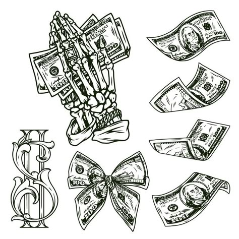 Cute Money Tattoo, Dollars Tattoo Design, Money Bag Tattoo, Dollar Tattoo, Urban Tattoos, Money Art, Gangsta Tattoos, Cool Tattoo Drawings, Realistic Tattoo Sleeve