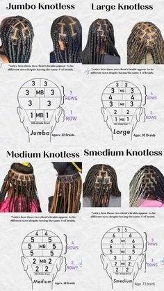 Box Braids Parts Pattern, Medium Box Braid Parts, Short Curly Ponytail Hairstyles, Knotless Braids Length Chart, Knotless Braids Parting Pattern, Knotless Braids Length, Vikings Hairstyles, Box Braids Parting Guide, Box Braids Sizes