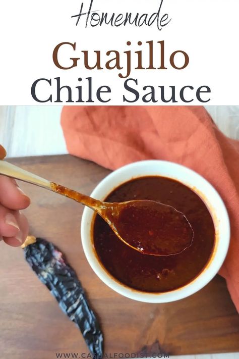 This Guajillo Chile Sauce is a great way to add smoky flavor to your favorite Mexican and southwestern recipes. Discover this easy recipe (with an option to use the Instant Pot) for guajillo sauce to add flavor to tacos, enchiladas, beans, chili, salsas and more. | guajillo chile recipes | guajillo salsa | chile sauce recipe | Instant Pot Chile Sauce Recipe | Mexican Instant Pot Recipes | Chile Guajillo | Mexican Sauce Recipes | Southwestern Sauce | Guajillo Chile Recipes, Southwestern Sauce, Mexican Instant Pot Recipes, Mexican Chili Sauce, Instant Pot Chile, Guajillo Salsa, Capirotada Recipe, Yay Recipes, Chile Sauce Recipe