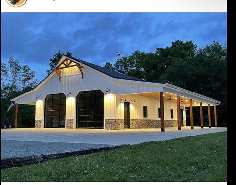 Metal Shop Building With Outdoor Kitchen, Farmhouse Shop Building, Metal Building Shop Ideas, 40x60 Shop, Pole Barn Shop, Shed Shop, Metal Garage Buildings, Metal Shop Building, Pole Barn Garage