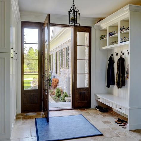 Foyer Mudroom Entry Ways, Mudroom Entry, Foyer Storage, Foyer Ideas Entryway, Glass Conservatory, Mud Room Entry, Entryway Closet, Built In Shelves Living Room, Foyer Entrance