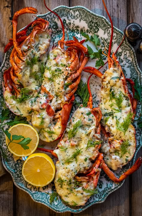 Lobster Thermidor | Dennis The Prescott Lobster Thermidor, Live Lobster, Lobster Dishes, Lobster Recipes, Fish Dishes, Sea Food, Seafood Dishes, Finger Food, Fish Recipes