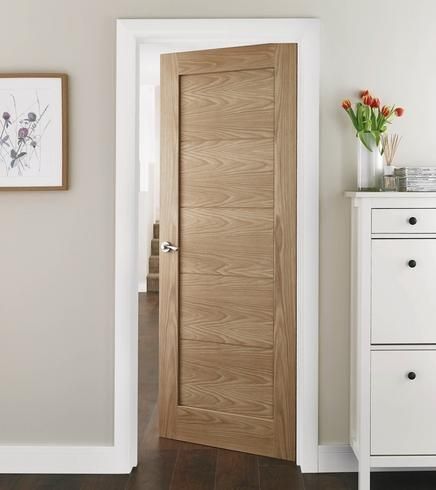 White Or Wood Doors, Natural Doors White Trim, Interior Doors White Modern, White Oak Bedroom Doors, White Trim Natural Wood Doors, Natural Wood Doors Interior Modern, Natural Wood Doors With White Trim, Interior Wood Doors Modern, Wood Doors White Trim Interior