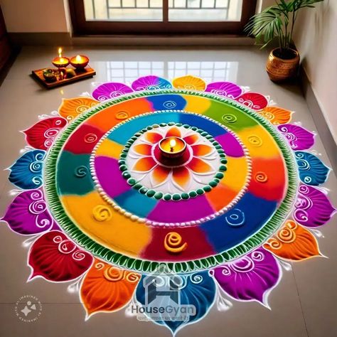 30+ Simple Rangoli Designs for Home 2024 New Rangoli Designs Easy, Rangoli 2024 Designs, Simple Rangoli For New Year, Flower Rangoli Designs Ideas Beautiful, Rangoli Big Designs, 2025 Rangoli, Rangoli Designs Free Hand, Rangoli Designs Big, Best Rangoli Designs For Diwali