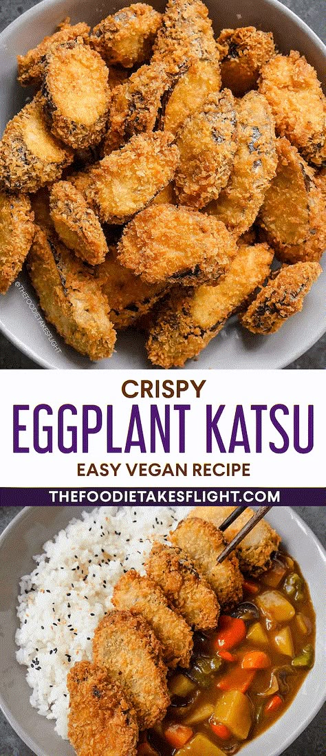 Eggplant Recipes Crispy, Vegan Asian Eggplant Recipes, Healthy Eggplant Dinner Recipes, Cooking With Eggplant, Vegan Fried Eggplant, Egg Plant Fried, Vegetarian Food Ideas Easy, Vegan Eggplant Curry, Vegan Fried Eggplant Recipes