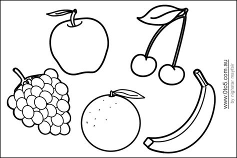 Fruit Template Printable Fruit Templates Free Printable, Fruits Template, Banana Template, Fruit Stencils, Fruit Template, Bat Template, Fruit Coloring, Vegetable Coloring Pages, Kids Printable Coloring Pages