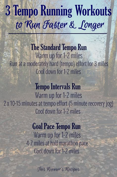 Runners Weight Training Workouts, Workout After Running, Runner Strength Training Workouts, Tempo Run Workout, Speed Workouts For Distance Runners, Interval Running, Tempo Run, Half Marathon Training Plan, Running Plan