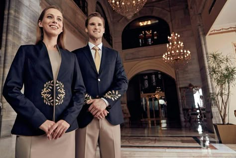 Front Desk Uniform, Receptionist Outfit, Uniform Hotel, Hotel Uniforms, Airline Uniforms, Hotel Uniform, Uniform Style, Corporate Uniforms, Staff Uniforms