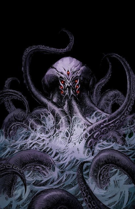 Fantasy Kraken Art, Giant Octopus Art, Dnd Kraken Art, The Kraken Art, Tentacle Monster Creature, Kraken Artwork, Kraken Concept Art, Fantasy Kraken, Kraken Illustration