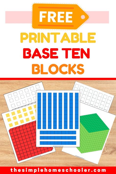 Math Montessori Free Printable, Base 10 Blocks Printable Tens And Ones, Printable Base Ten Blocks Free, Place Value Blocks Printable, Place Value Worksheets For Grade 1, Base 10 Blocks Printable Free, Base 10 Block Activities, Place Value Blocks, Base 10 Blocks