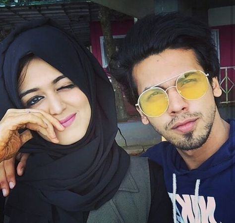 Jumana and ajmal khan#cute couple�😍 Jumana Khan, Ajmal Khan, Styles Hijab, Girls Driving, Girl Dpz, Celebrity Portraits, Muslim Couples, Hijabi Fashion, Beautiful Hijab