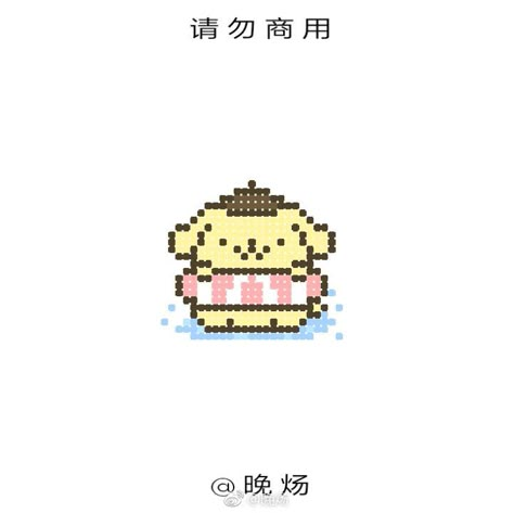 Sanrio Perler Beads, Pom Pom Purin, 3d Perler Bead, Pixel Art Templates, Perler Bead Designs, Perler Beads Ideas, Diy Perler Bead Crafts, Pixel Art Grid, Hama Beads Patterns