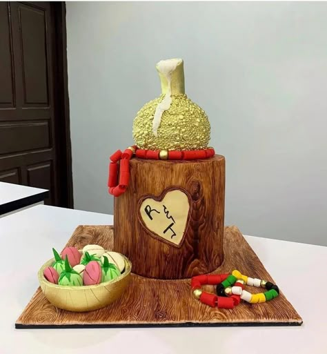 Traditional Marriage Cake Design, Traditional Marriage Cakes In Nigeria, Traditional Wedding Cakes In Nigeria, Traditional Cakes Wedding African, Traditional Cake Designs, Pre Wedding Dress Ideas, Traditional Marriage Cake, Proposal Party Ideas, Nigerian Traditional Wedding Cake