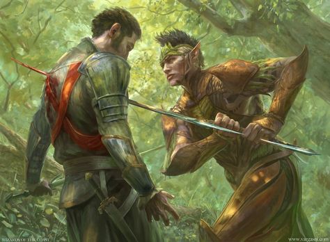 Elf Rogue, Deciduous Forest, Wood Elves, Arte Peculiar, Mtg Art, High Elf, Fantasy Battle, Leather Armor, Fantasy Races