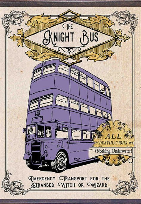 Harry Potter Night, The Knight Bus, Bus Poster, Harry Potter Prints, Pretty Posters, Bus Illustration, Hery Potter, Knight Bus, Imprimibles Harry Potter