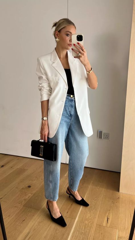 Outfit Ideas For Evening Out, Casual White Blazer Outfit Women, Cute Blazer Outfits, Networking Event Outfit, Corporate Girly, Spring Business Casual Outfits, White Blazer Outfits, Event Outfit Ideas, Workwear Women