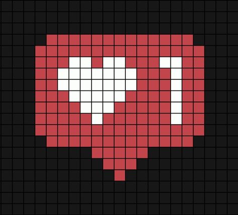 A pixel art template of the in-app notification of an Instagram like. Pixel Art Social Media, Pixel Art Pattern 32x32 Grid, Pixel Doodle, Red Pixel Art, 32x32 Pixel Art Grid, Small Pixel Art, 3d Pixel Art, Pixel Art Ideas, Easy Pixel Art