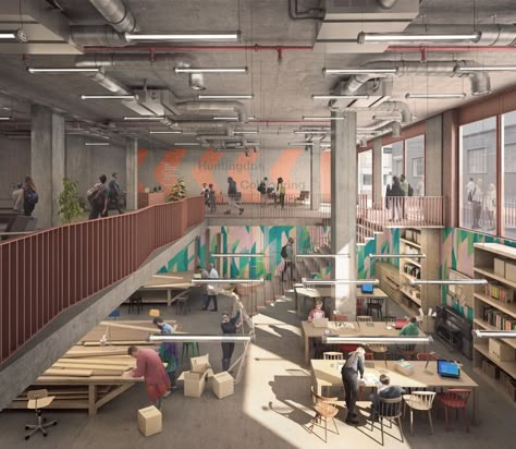 Morris+Company takes over Huntingdon estate job in Shoreditch | News | Architects Journal Architect At Work, Workshops Architecture, Maker Space Architecture, Rural Office Architecture, Amanda Levete, Workshop Architecture, Architecture Workshop, Office Block, Industrial Estate