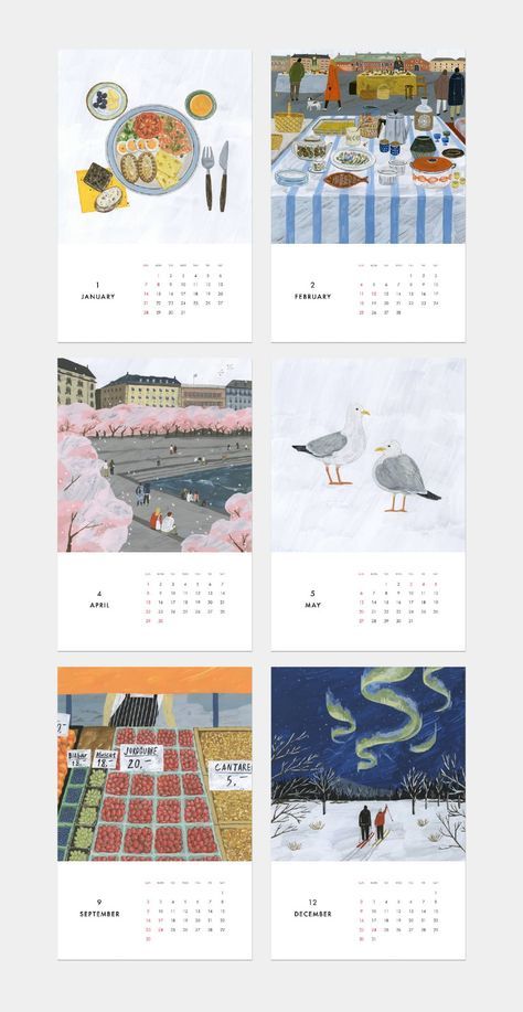 Creative Calendar Design Layout, Calendar Illustration Design, Calender Diy, Calendar Design Inspiration, Calendar Illustration, Illustration Calendar, Journal Calendar, Calendar Art, Creative Calendar