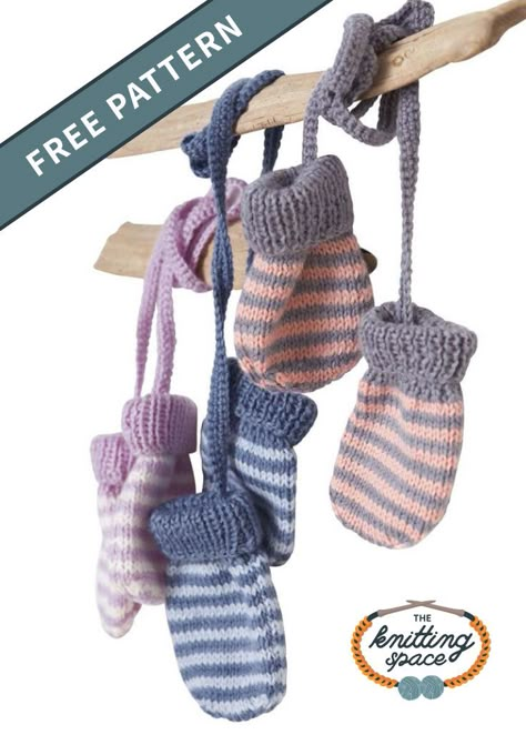 Baby Mittens Crochet, Baby Mittens Knitting Pattern, Baby Mittens Pattern, Baby Mittens Knitting, Striped Mittens, Mittens Knitting Pattern, Quick Knitting Projects, Crochet Baby Mittens, Mittens Crochet