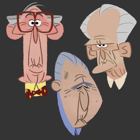 Old People Cartoon Drawing, Cartoon Old People, Evil Old Man Character Design, Old Man Character Design Concept Art, Old Man Design, Crazy Old Man Character Design, Old Man Illustration Character Design, How To Draw Different Ages, Old Man Cartoon Drawing