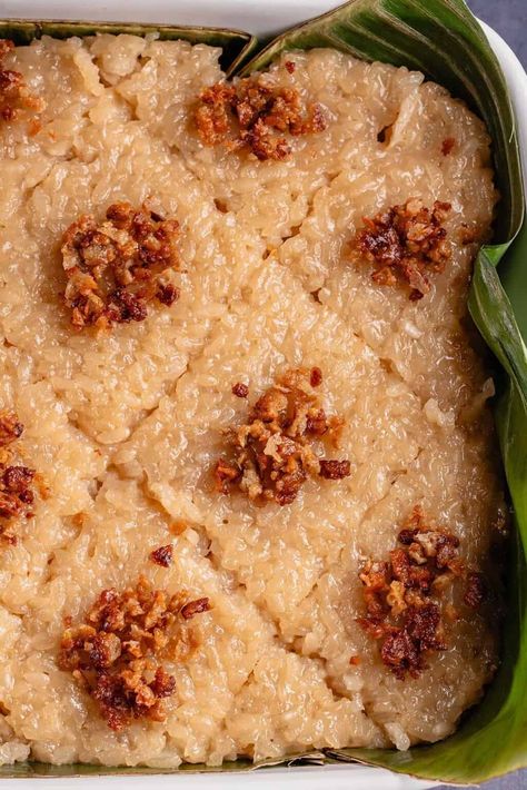 Easy Biko Recipe (Filipino Sticky Rice Cake) - Sweet Simple Vegan Recipes Filipino, Filipino Finger Food, Filipino Sticky Rice, Brown Sticky Rice, Sweet Rice Recipe Filipino, Filipino Food Easy To Cook, Biko Filipino Recipe, Sweet Sticky Rice Recipe, Filipino Rice Dessert