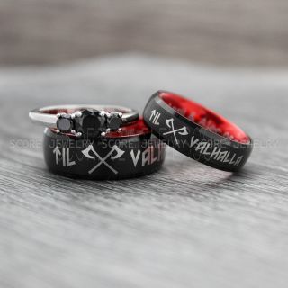 Nordic Rings, Wedding Rings Couple, Viking Rings, Viking Wedding Ring, Nordic Wedding, Nordic Runes, Forest Theme Wedding, Viking Wedding, Couple Set