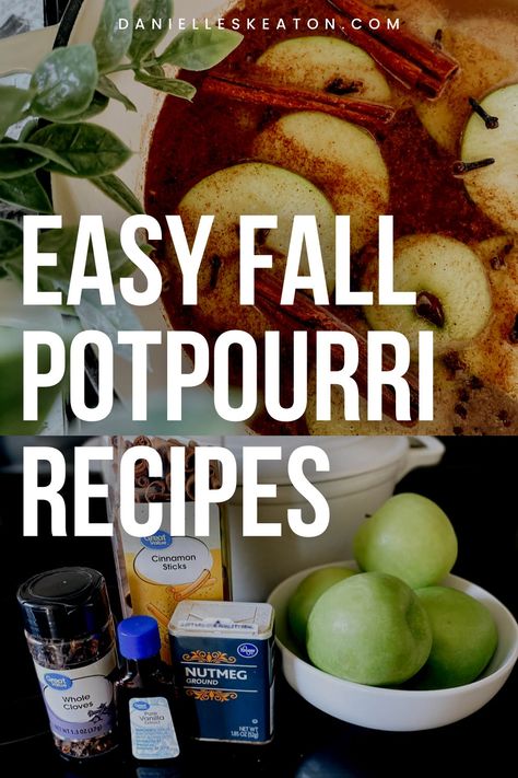 Cozy up your home with these Fall potpourri recipes! Pot simmers are so cheap and easy to make. Make your house smell like Fall without burning candles, using plugins, or essential oils. Safe to simmer on your stovetop all day long! Fall Dried Potpourri Recipes, Stove Top Popurri Fall, Crockpot House Smell Air Freshener, Slow Cooker Potpourri Fall, Easy Fall Simmer Pot, Stove Top Air Freshener Fall, Fall Popperie, Potpurri Recipe Fall, Slow Cooker Popurri