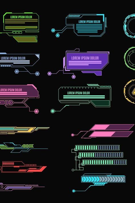 Cyberpunk Infographics, Graphic Design Futuristic, Cyberpunk Design Graphic, Futuristic Design Graphic, Cyberpunk Graphic Design, Tech Graphic Design, Cyberpunk Hud, Futuristic Graphic Design, Gaming Graphic Design