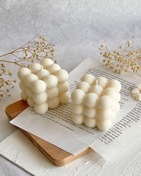 #bubble candle #scented #vanilla #aesthetic #aromatic #cool shaped candles Bedroom Candle Decor, Preppy Candles, Vegan Minimalist, Candle Photography Ideas, Candle Sculpture, Cube Candle, Candles Light, Candle Photography, Bubble Candle