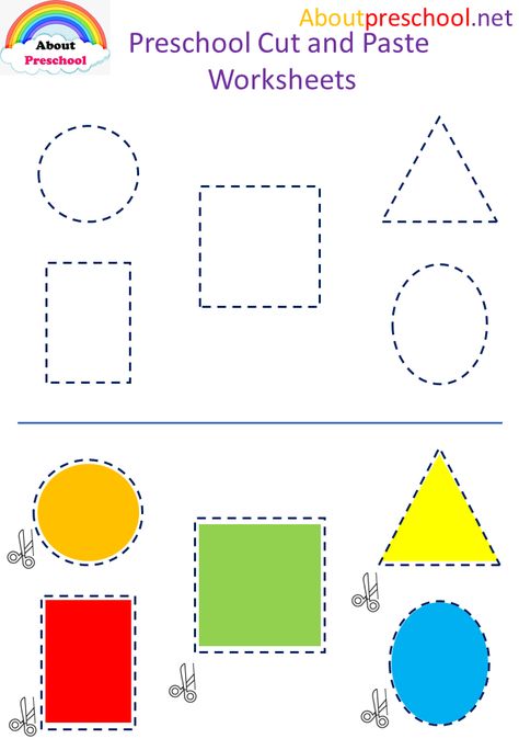 Preschool Cut and Paste Worksheets - About Preschool Shape Worksheets For Preschool, Color Worksheets For Preschool, Shape Activities Preschool, Preschool Activities Printable, Homeschool Preschool Activities, Cut And Paste Worksheets, Kids Worksheets Preschool, Free Preschool Worksheets, Preschool Activities Toddler