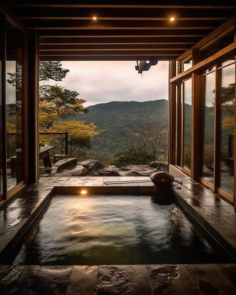 As winter approaches, we’re diving into Japanese Onsen-inspired ideas for backyard hot tubs and saunas. 🌿♨️ Combining natural elements with relaxation, these serene spaces offer the perfect retreat from the cold. Who’s ready to bring the spa experience home? . . . Inspired by: @theraluxe @heartwoodsaunas #onsen #outdoorwellness #backyardescape #hottubgoals #saunadesign #gardengoals #Vancouver #landscapearchitecture #161design #outdoorliving #gardendesign #landscapedesign Japanese Onsen Design, Ryokan Aesthetic, Private Bathhouse, Mountain Hot Tub, Onsen Aesthetic, Spa Outside, Ryokan Onsen, Korean Bath House, Japan Spa