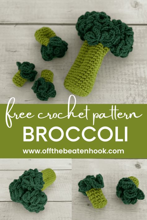 Crochet Broccoli, Easy Broccoli, Crochet Fruit, Food Collection, Food Patterns, Okie Dokie, Toy Food, Crochet Food, Crochet Kitchen