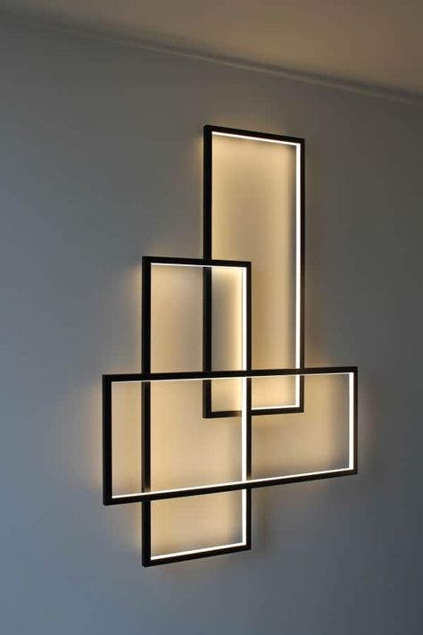 Triple Frame Wall Lamp Blitz Design, Diy Furniture Easy, Diy Lampe, Unique Lamps, Diy Wand, Home Design Decor, Interior Design Per La Casa, Contemporary Wall, Indirect Lighting