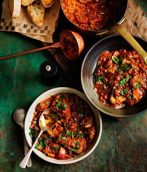 Bread and tomato soup with porcini recipe | Acqua cotta | River Cafe, London | Ruth Rogers :: Gourmet Traveller Braised Beef Stew, Italian Stew, Italian Beef Stew, Cafe London, Winter Soup Recipe, Beef Stew Crockpot, Recipe Beef, Slow Cooker Beef Stew, Delicious Magazine