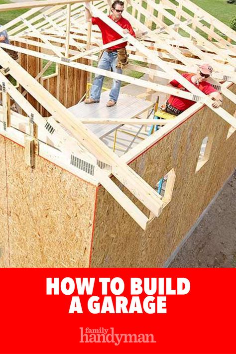 Diy Garage Build Plans, Diy Garage Building, How To Build A Garage On A Budget, Garage Framing Plans, Diy 2 Car Garage Build, Building A Garage On A Budget, How To Build A Garage, Cheap Garage Build, Diy Garage Build