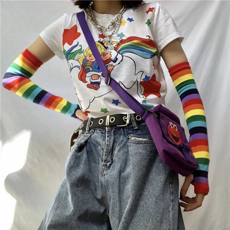 New Arrival | Youvimi Outfit Ideas Kidcore, Kid Core Outfits, Weirdcore Outfits, Kidcore Outfit, Kidcore Fashion, Rainbow Outfit, Character Outfits, Mode Inspiration, Dream Clothes