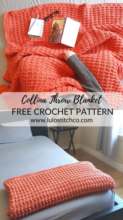 An easy crochet throw blanket with gorgeous texture! | Crochet throw pattern, Afghan crochet patterns, Crochet patterns free blanket Chunky Crochet Throw Blanket, Chunky Crochet Throw, Crochet Throw Pattern, Crochet Blanket Afghan, Crochet Throw Blanket, Waffle Stitch, Crochet Simple, Crochet Patterns Free Blanket, Haken Baby