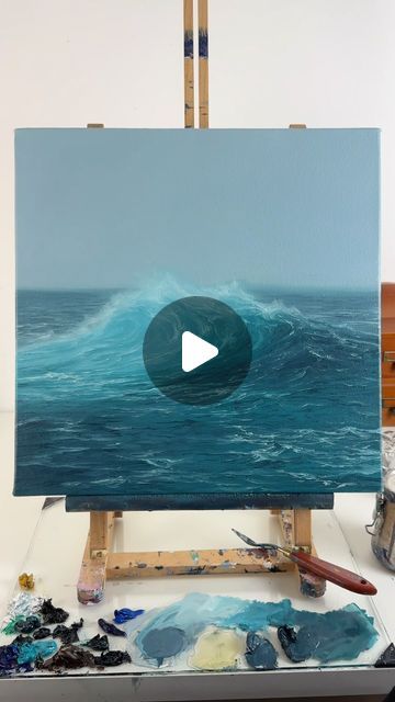 Amber Emmi Budden on Instagram: "Convinced ocean blue is the most calming colour🩵  • #oceanblue #deepocean #oceanwave #wavepainting #fineart" Painting Ocean Waves, Ocean Waves Photography, Sea Clouds, Seascapes Art, Ocean Waves Painting, Waves Photography, Seascape Photography, Waves Ocean, Watercolor Ocean