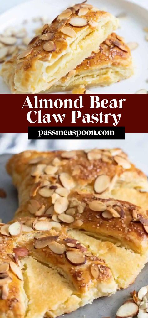 This almond bear claw pastry is the perfect sweet treat to pair with a cup of coffee! Almond Bear Claws, Almond Bear Claw Recipe, Bear Claws Recipe Easy, Bearclaws Pastry, Bear Claws Recipe, Bear Claw Recipe, Almond Pastry, Healthy Easy Recipes, Dessert Breakfast