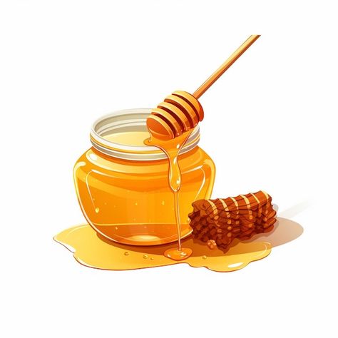 Vector honey food vector bee healthy org... | Premium Vector #Freepik #vector #nature #background #orange #white Honey Art Aesthetic, Honey Drawing, Honey Background, Srećan Uskrs, Honey Graphic, Honey Illustration, Honey Images, Honey Food, Honey Art