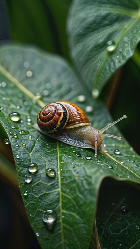 Snail On Leaf, Snail Aesthetic, Snail Wallpaper, Foto Niki, Snail Photography, Snail Photo, Snail Image, Macro Photography Nature, Photography Rules