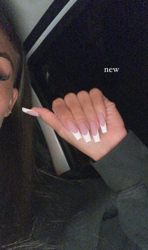 nails French Tip Acrylic Nails, Nails Only, Acrylic Nails Coffin Short, Pink Acrylic Nails, Acrylic Nails Coffin, Classy Nails, Funky Nails, Pretty Acrylic Nails, Dope Nails