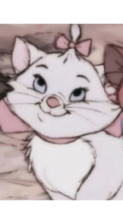 Marie Disney Aesthetic, Maria Aristocats, Aristocats Background, Marie Cat Aesthetic, Marie Aristocats Aesthetic, Marie Pfp, Marie Aesthetic, Marie Core, Marie From Aristocats