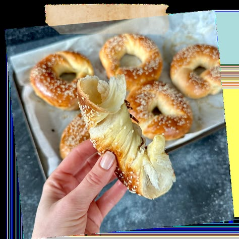 Turkish Bagels No Knead Bagels, Turkish Bagels Recipe Homemade, Turkish Bagels, Yeast Bagels, Authentic Bagel Recipe, Traditional Bagel Recipe, Turkish Bagel, Recipes With Yeast, Kitchen Aid Recipes